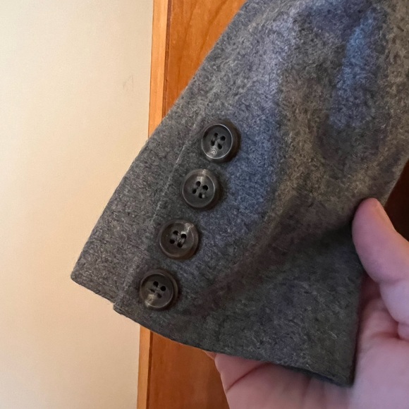 Ralph Lauren Wool Coat With Belt Gray Vintage Blue Label Made USA Size 10 FLAW - Picture 13 of 16